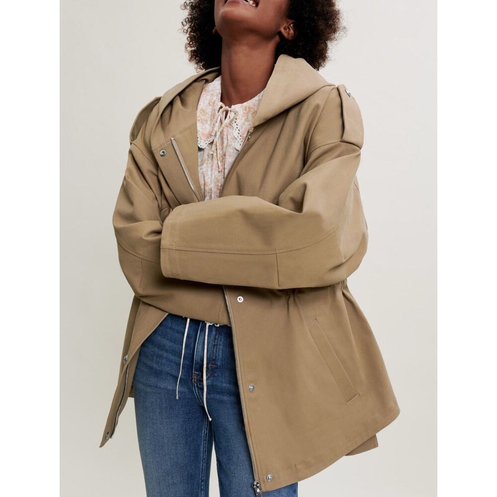 Maje Oversized Cotton Coat Camel Size 1 Small Can Fit M & L - Picture 3 of 11